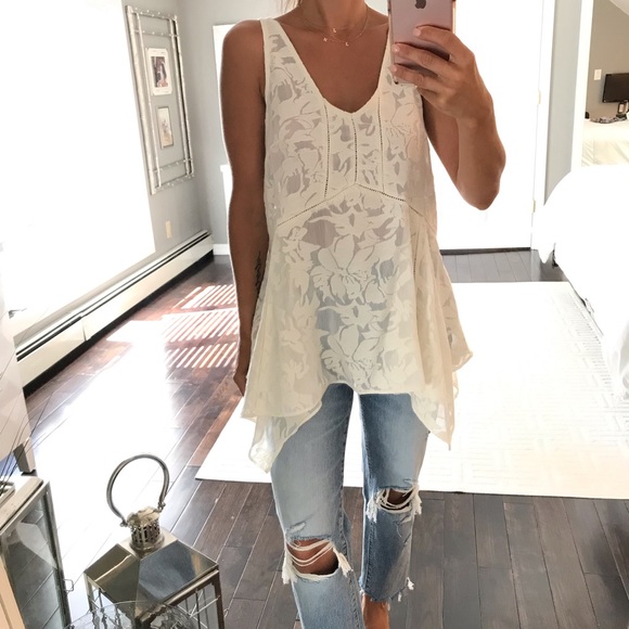 Anthropologie Tops - Vanessa Virginia x Anthropologie white long tank